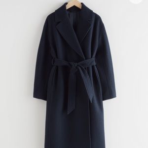 &Other Stories Navy Wool Coat